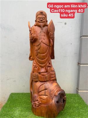 Tượng Ngài Thương Gia Gỗ Ngọc Am Liền Nguyên Khối