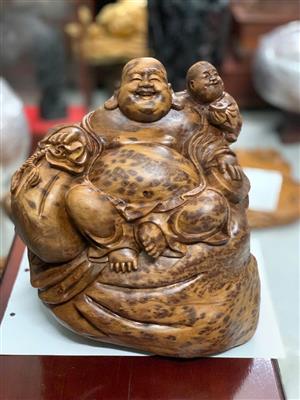 Tượng Di Lặc Nhất Phúc Gỗ Nu Ngọc Am Liền Nguyên Khối, Tượng Phật Di Lặc Gỗ Nu Ngọc Am Ở Hà Nội