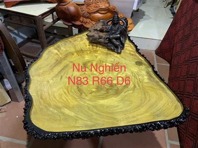 Khay Trà Gỗ Nu Nghiến Nguyên Tấm, Bàn Trà Gỗ Nu Nghiến Liền Khối NM03