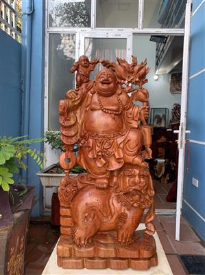 Tượng Phật Di Lặc Gỗ Hương Đá Nguyên Khối, Tượng Di Lặc Gỗ Hương Đá Đứng Lân Nguyên Khối