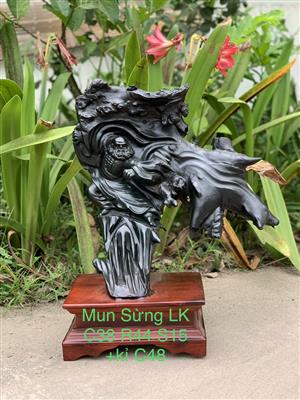 Tượng Đạt Ma Sư Tổ Gỗ Mun Sừng Liền Khối, Tượng Đạt Ma Múa Võ Gỗ Mun Sừng Khánh Hòa