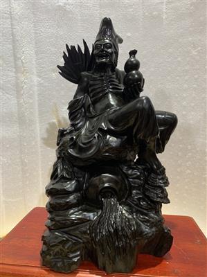 Tượng Phật Sống Tượng Tế Công Gỗ Mun Sừng Liền Khối, Tượng Tế Công Mun Sừng Quý Hiếm