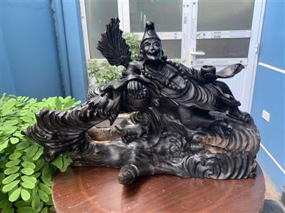Tượng Phật Sống Tượng Tế Công Gỗ Mun Sừng Liền Khối, Tượng Tế Công Mun Sừng Quý Hiếm