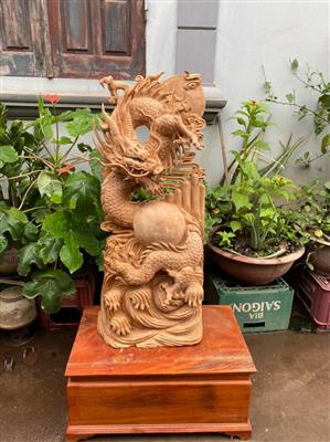 Tượng Rồng Phong Thủy, Tượng Rồng Gỗ Ngọc Am Thơm Nức