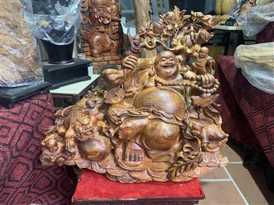 Tượng Phật Di Lặc Ngũ Phúc Gỗ Cẩm Liền Khối, Tượng Di Lặc Gỗ Cẩm Quý Hiếm