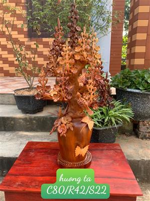 Bình Mai Lan Gỗ Hương Việt