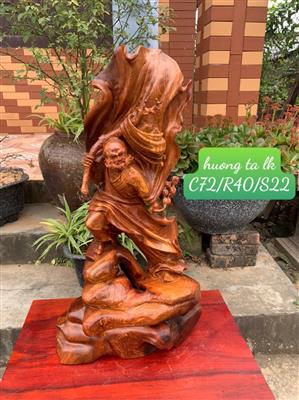 Tượng Đạt Ma Sư Tổ Thế Võ Gỗ Hương Liền Nguyên Khối