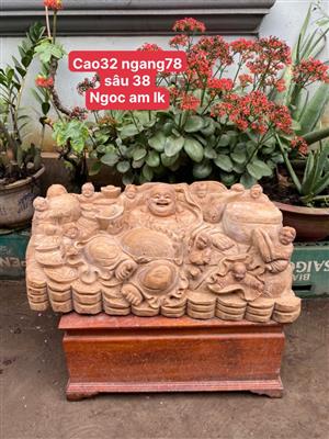 Tượng Phật Di Lặc 9 Tiểu Đồng Gỗ Ngọc Am Liền Khối Thơm Nức, Tượng Di Lặc Cửu Phúc Gỗ Ngọc Am Liền Khối