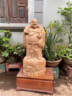 Tượng Phật Di Lặc Gỗ Ngọc Am Liền Khối Thơm Nức Mũi
