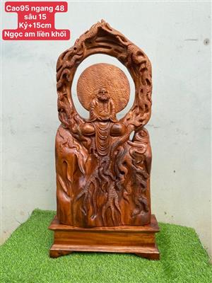 Tượng Đạt Ma Gỗ Ngọc Am Liền Khối Thơm Nức Mũi, Tượng Đạt Ma Ngồi Thiền Gỗ Ngọc Am Liền Khối