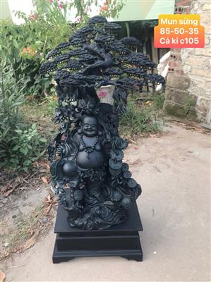 Tượng Phật Di Lặc Gỗ Mun Sừng Khánh Hòa Quý Hiếm, Tượng Phật Di Lặc Đứng Tùng Gỗ Mun Sừng