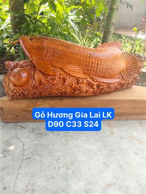 Cá Kim Long Gỗ Hương Việt Liền Nguyên Khối Siêu To, Cá Kim Long Tài Lộc Gỗ Hương Giá Rẻ