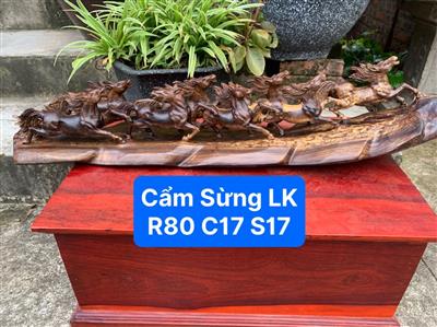 Cầu Bát Mã Gỗ Cẩm Sừng Liền Nguyên Khối Quý Hiếm