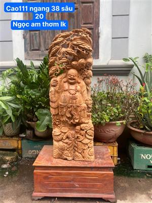 Tượng Phật Di Lặc Gỗ Ngọc Am Liền Khối Thơm Nức Mũi