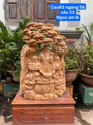 Tượng Tam Đa Phúc Lộc Thọ Gỗ Ngọc Am Liền Khối Thơm Nức Mũi