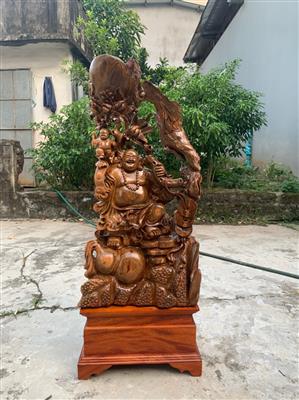 Tượng Phật Di Lặc Gỗ Bách Xanh Liền Nguyên Khối Thơm Dịu Ngọt