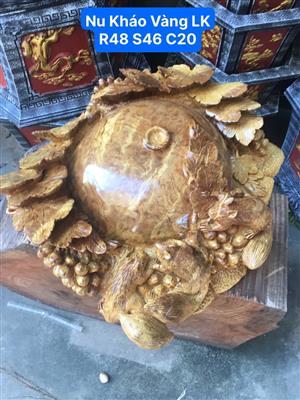 Bình Phú Quý Nho Sóc Gỗ Nu Kháo Vàng Liền Nguyên Khối