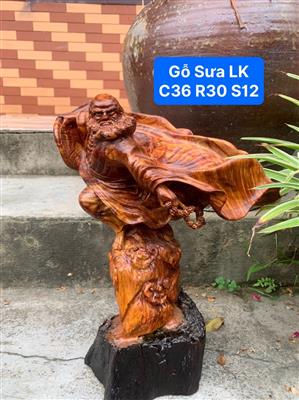 Tượng Đạt Ma Sư Tổ Thế Võ Gỗ Sưa Bắc Liền Nguyên Khối