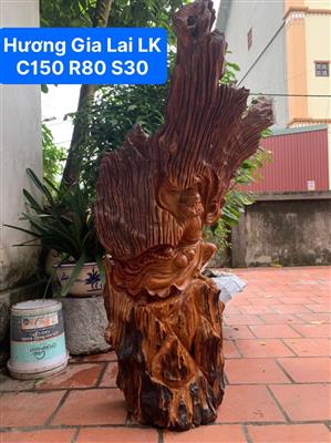 Tượng Đạt Ma Sư Tổ Thế Võ Gỗ Hương Gia Lai Liền Khối