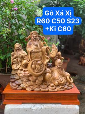 Tượng Tam Đa Phúc Lộc Thọ Gỗ Xá Xị Thơm Nức Mũi