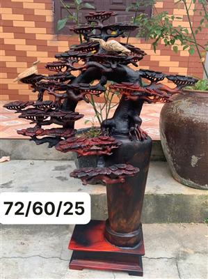 Bình Tùng Hạc Gỗ Trắc