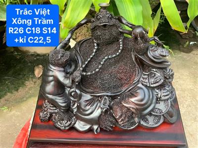 Tượng Cóc Phong Thuỷ Gỗ Trắc Việt Có Xông Trầm, Tượng Cóc Tổng Xông Trầm