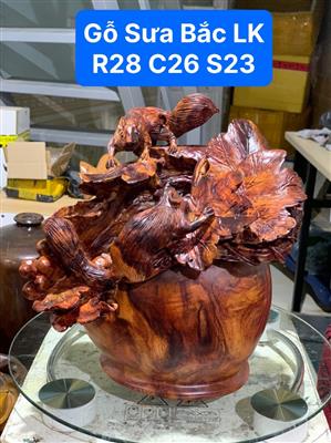 Bình Nho Sóc Phong Thuỷ Gỗ Sưa Bắc Liền Nguyên Khối