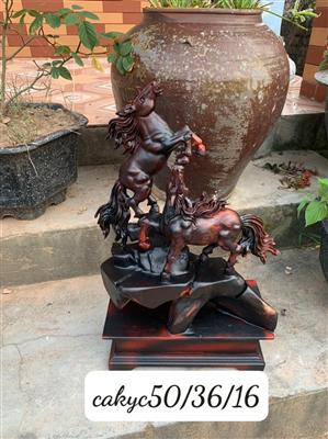 Tượng Ngựa Phong Thủy, Tượng Song Mã Gỗ Trắc