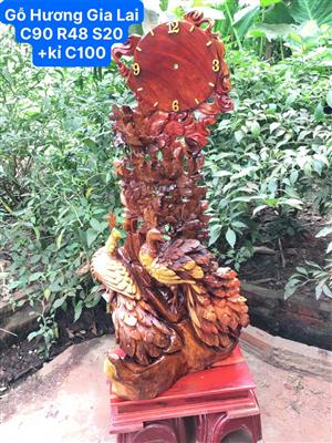 Đồng Hồ Phu Thê Viên Mãn Gỗ Hương Gia Lai, Đồng Hồ Gỗ Hương Giá Rẻ