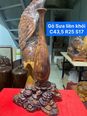 Lộc Bình Gỗ Sưa Liền Nguyên Khối, Bình Tài Lộc Gỗ Sưa Bắc