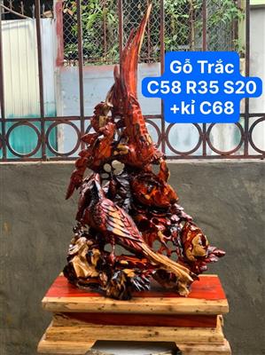 Tượng Phu Thê Viên Mãn Gỗ Trắc Đỏ Đen Quý Hiếm, Phu Thê Viên Mãn Giá Rẻ