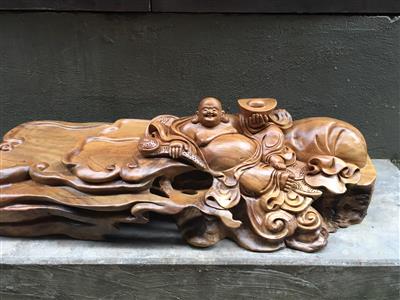 Khay Trà Tượng Di Lặc Gỗ Xá Xị, Khay Trà Gỗ Xá Xị Thơm, Khay Trà Độc Lạ Gỗ Gù Hương, Khay Tượng Di Lặc Độc Lạ Hà Nội