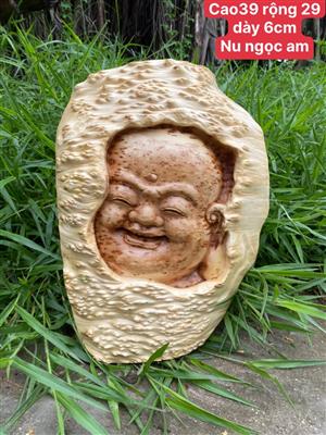 Diện Phật Di Lặc Gỗ Nu Ngọc Am, Mặt Tượng Di Lặc Gỗ Nu Ngọc Am Giá Rẻ, Tượng Di Lặc gỗ Nu Ngọc Am giá rẻ nhất Hà Nội