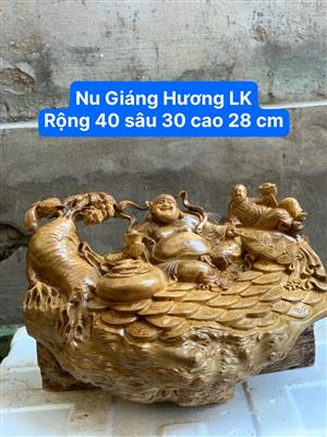 Tượng Di Lặc Gỗ Nu Giáng Hương Nguyên Khối, Nu Giáng Hương Quý Hiếm