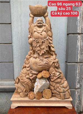 Tượng Phật Di Lặc Dâng Vàng Gỗ Ngọc Am Liền Nguyên Khối Giá Rẻ Nhất Hà Nội