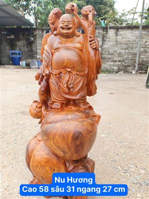 Tượng Di Lặc Đứng Bao Tiền Gỗ Nu Hương Giá Rẻ Nhất Hà Nội