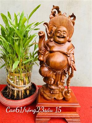 Tượng Phật Di Lặc Đứng Cầm Gậy Như Ý
