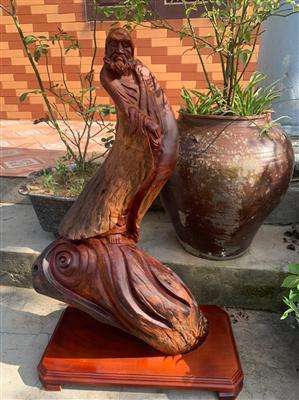 Tượng Phật Đạt Ma Sư Tổ Gỗ Hương Liền Khối