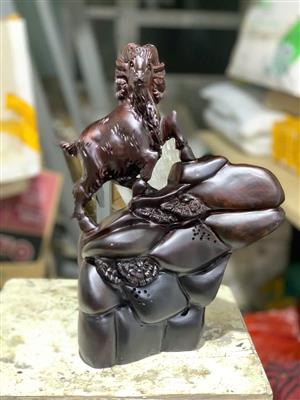 Tượng Dê (Mùi) Phong Thủy Gỗ Trắc Liền Nguyên Khối, Tượng Dê Tài Lộc Gỗ Trắc Liền Khối