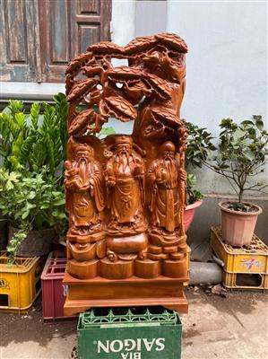 Tượng Phật Phúc Lộc Thọ Gỗ Xá Xị Liền Khối, Tượng Tam Đa Gỗ Xá Xị Liền Khối
