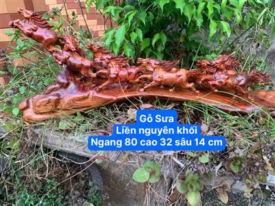 Tượng Bát Mã Gỗ Sưa Bắc Liền Nguyên Khối, Tượng Bát Mã Phong Thủy Gỗ Sưa